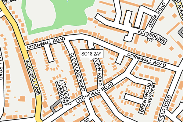 SO18 2AY map - OS OpenMap – Local (Ordnance Survey)