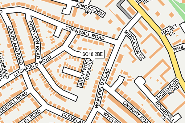 SO18 2BE map - OS OpenMap – Local (Ordnance Survey)