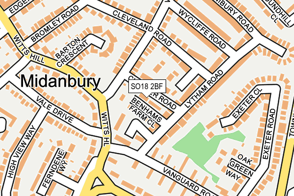 SO18 2BF map - OS OpenMap – Local (Ordnance Survey)