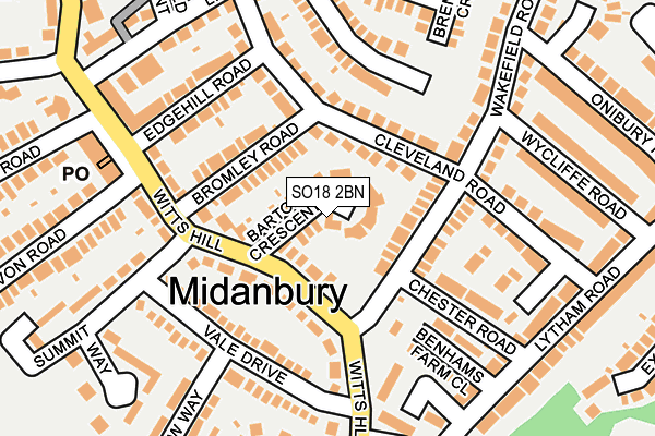 SO18 2BN map - OS OpenMap – Local (Ordnance Survey)