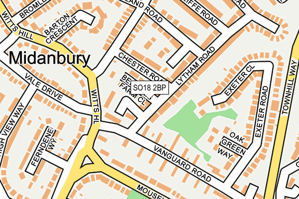 SO18 2BP map - OS OpenMap – Local (Ordnance Survey)