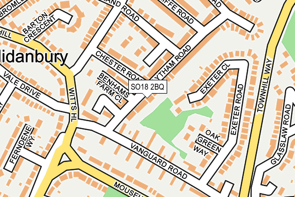 SO18 2BQ map - OS OpenMap – Local (Ordnance Survey)