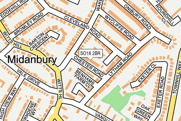 SO18 2BR map - OS OpenMap – Local (Ordnance Survey)