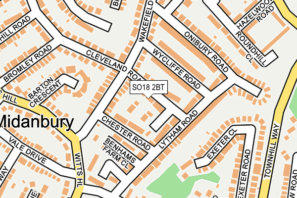 SO18 2BT map - OS OpenMap – Local (Ordnance Survey)