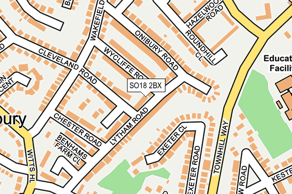SO18 2BX map - OS OpenMap – Local (Ordnance Survey)