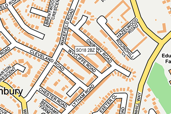 SO18 2BZ map - OS OpenMap – Local (Ordnance Survey)