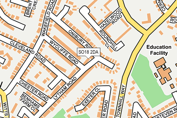 SO18 2DA map - OS OpenMap – Local (Ordnance Survey)