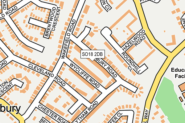 SO18 2DB map - OS OpenMap – Local (Ordnance Survey)