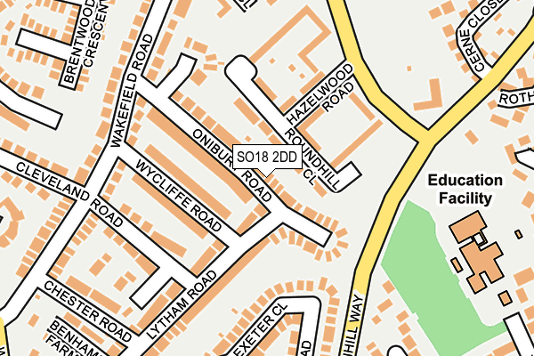 SO18 2DD map - OS OpenMap – Local (Ordnance Survey)