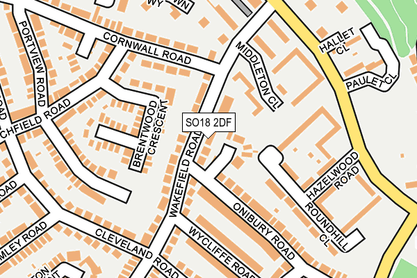 SO18 2DF map - OS OpenMap – Local (Ordnance Survey)