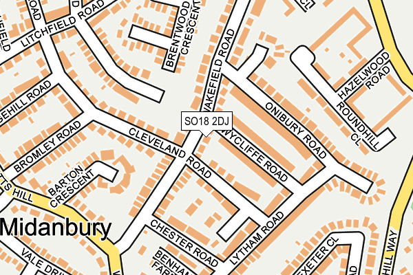 SO18 2DJ map - OS OpenMap – Local (Ordnance Survey)