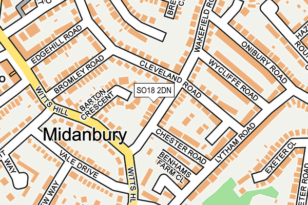 SO18 2DN map - OS OpenMap – Local (Ordnance Survey)