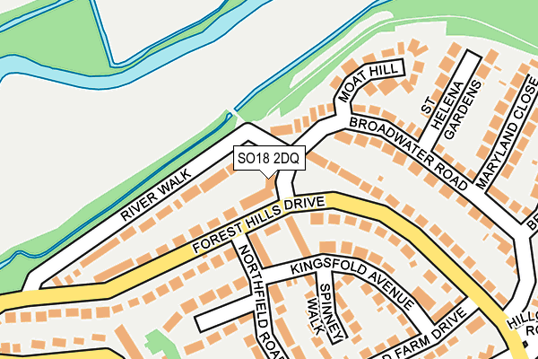 SO18 2DQ map - OS OpenMap – Local (Ordnance Survey)