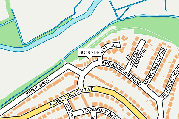 SO18 2DR map - OS OpenMap – Local (Ordnance Survey)