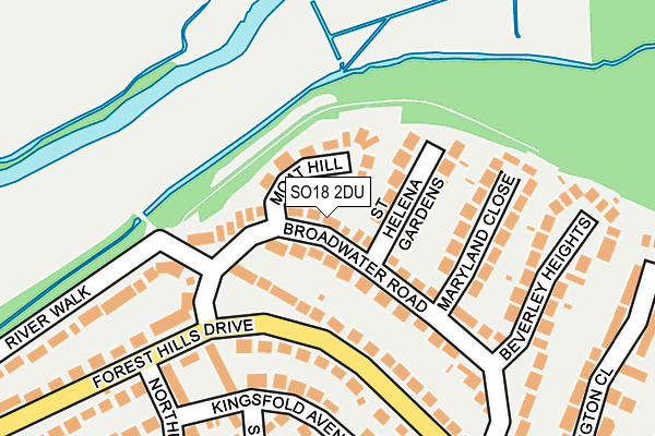 SO18 2DU map - OS OpenMap – Local (Ordnance Survey)