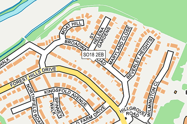 SO18 2EB map - OS OpenMap – Local (Ordnance Survey)