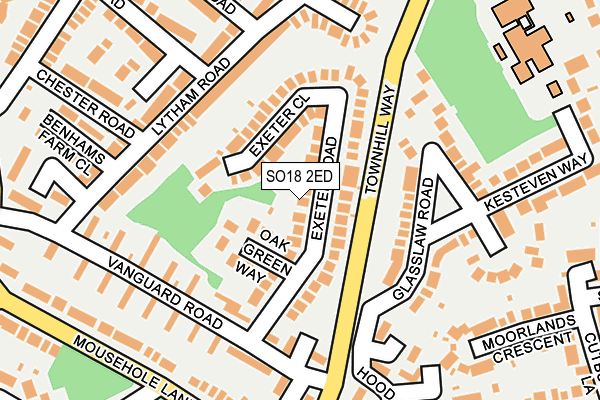 SO18 2ED map - OS OpenMap – Local (Ordnance Survey)