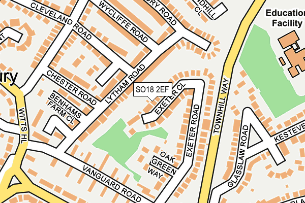 SO18 2EF map - OS OpenMap – Local (Ordnance Survey)