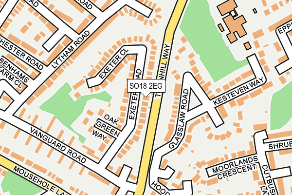 SO18 2EG map - OS OpenMap – Local (Ordnance Survey)