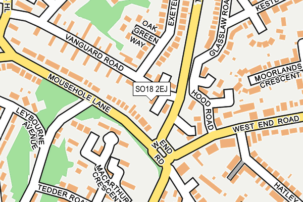 SO18 2EJ map - OS OpenMap – Local (Ordnance Survey)
