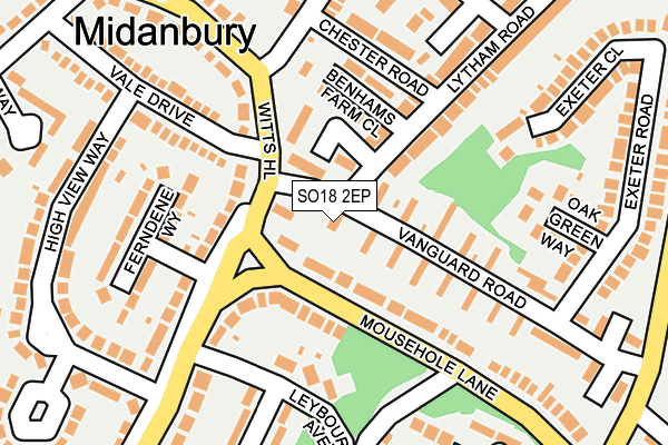 SO18 2EP map - OS OpenMap – Local (Ordnance Survey)