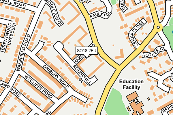SO18 2EU map - OS OpenMap – Local (Ordnance Survey)