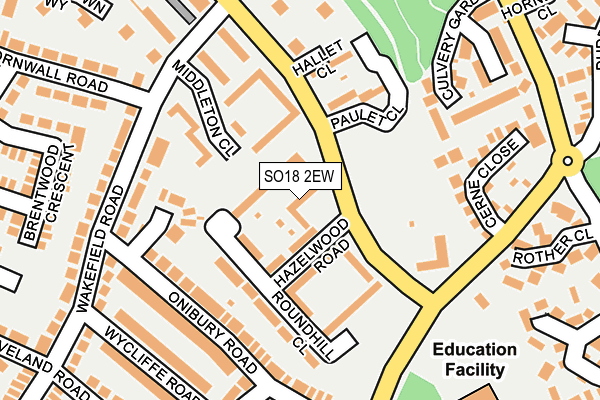 SO18 2EW map - OS OpenMap – Local (Ordnance Survey)