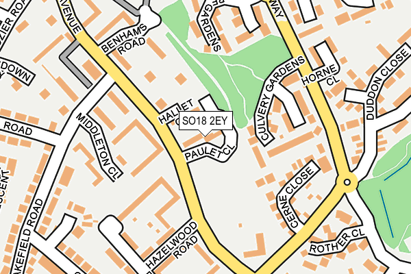 SO18 2EY map - OS OpenMap – Local (Ordnance Survey)