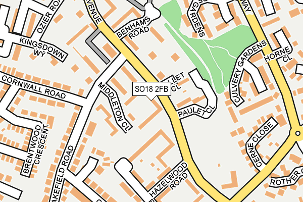 SO18 2FB map - OS OpenMap – Local (Ordnance Survey)