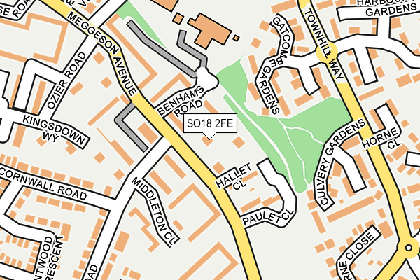 SO18 2FE map - OS OpenMap – Local (Ordnance Survey)