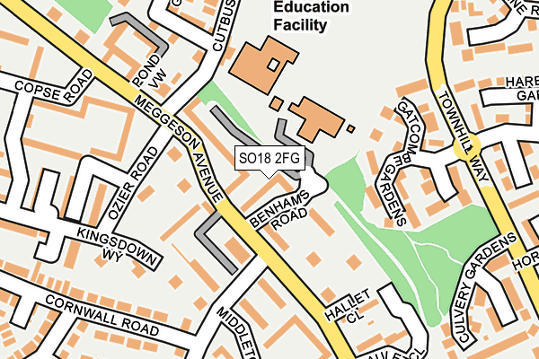 SO18 2FG map - OS OpenMap – Local (Ordnance Survey)