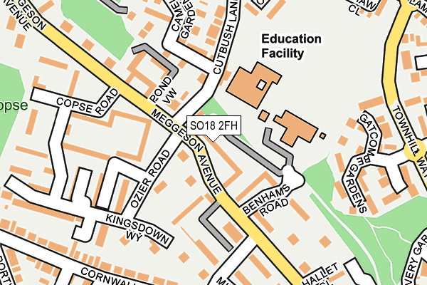 SO18 2FH map - OS OpenMap – Local (Ordnance Survey)