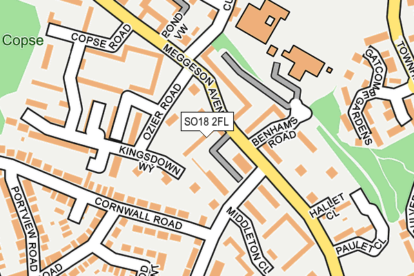 SO18 2FL map - OS OpenMap – Local (Ordnance Survey)