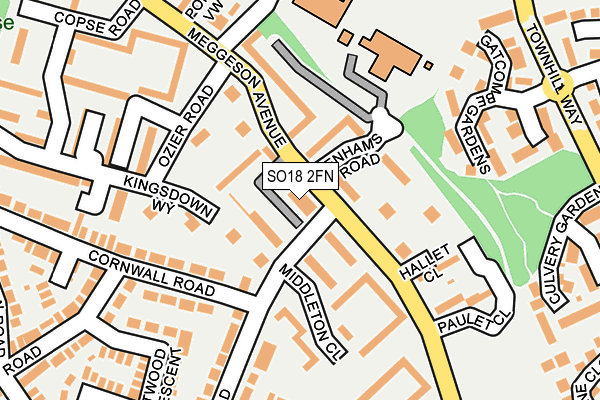 SO18 2FN map - OS OpenMap – Local (Ordnance Survey)