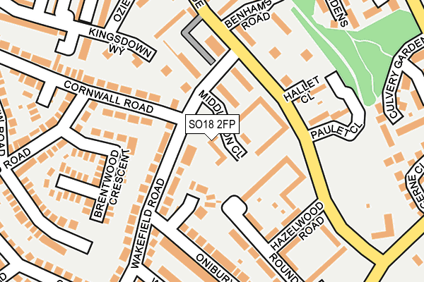 SO18 2FP map - OS OpenMap – Local (Ordnance Survey)