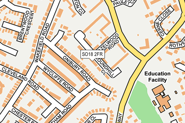 SO18 2FR map - OS OpenMap – Local (Ordnance Survey)