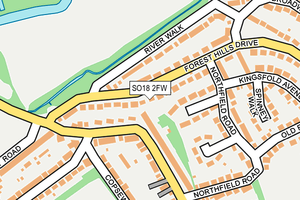 SO18 2FW map - OS OpenMap – Local (Ordnance Survey)