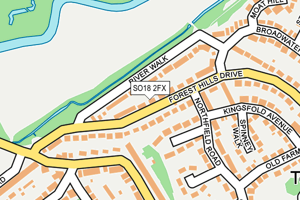 SO18 2FX map - OS OpenMap – Local (Ordnance Survey)