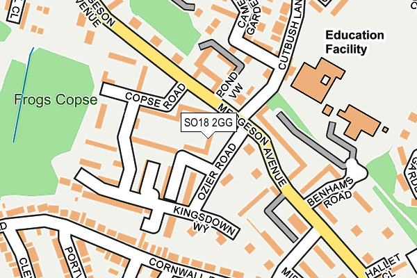 SO18 2GG map - OS OpenMap – Local (Ordnance Survey)