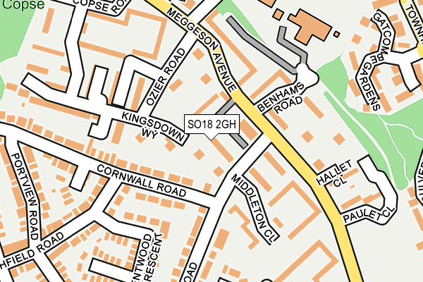 SO18 2GH map - OS OpenMap – Local (Ordnance Survey)