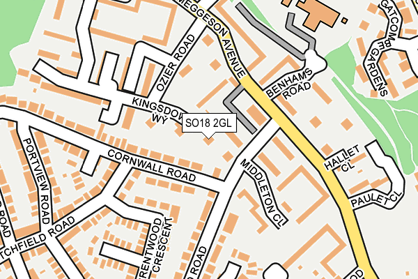 SO18 2GL map - OS OpenMap – Local (Ordnance Survey)