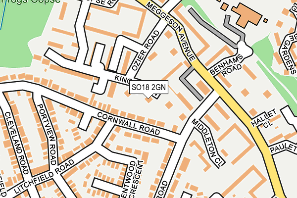 SO18 2GN map - OS OpenMap – Local (Ordnance Survey)