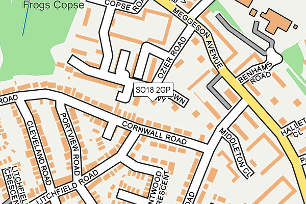 SO18 2GP map - OS OpenMap – Local (Ordnance Survey)