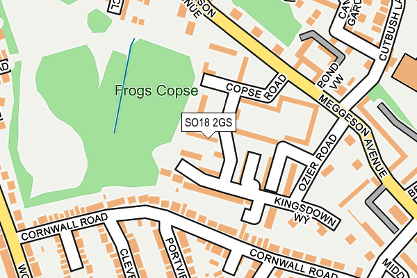 SO18 2GS map - OS OpenMap – Local (Ordnance Survey)