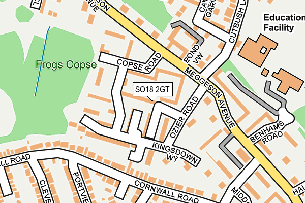 SO18 2GT map - OS OpenMap – Local (Ordnance Survey)