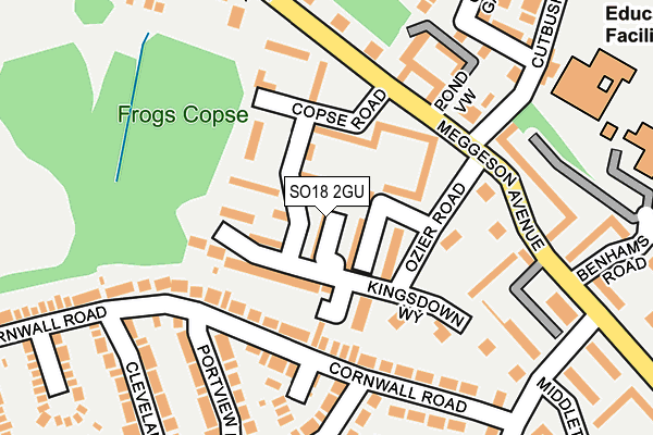 SO18 2GU map - OS OpenMap – Local (Ordnance Survey)