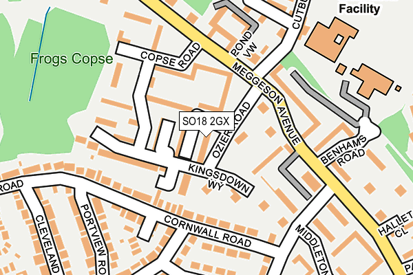 SO18 2GX map - OS OpenMap – Local (Ordnance Survey)