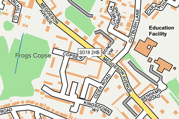 SO18 2HB map - OS OpenMap – Local (Ordnance Survey)