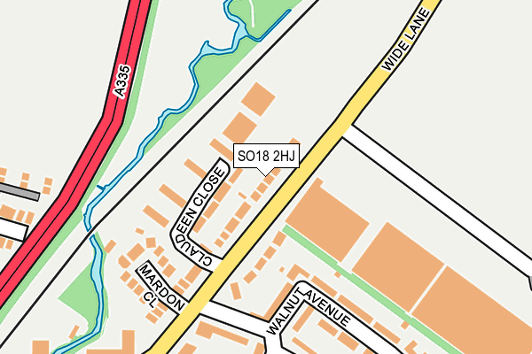 SO18 2HJ map - OS OpenMap – Local (Ordnance Survey)