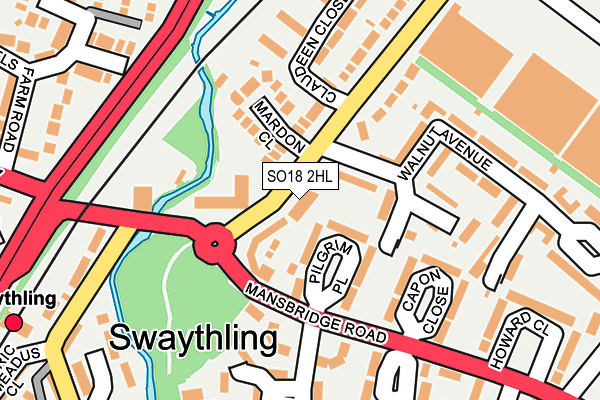 SO18 2HL map - OS OpenMap – Local (Ordnance Survey)